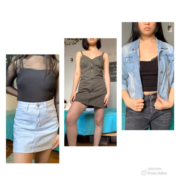 DENIM SKIRT/JACKET/DRESS BUNDLE - Picture 1 of 8